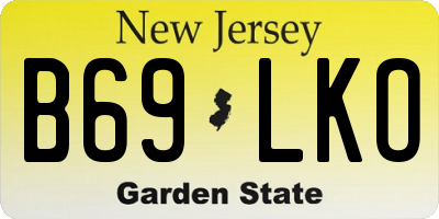 NJ license plate B69LKO