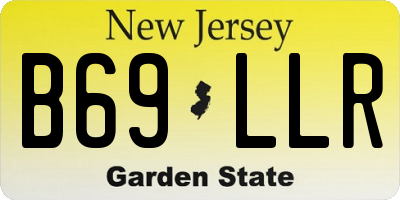 NJ license plate B69LLR
