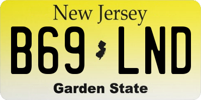 NJ license plate B69LND