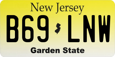 NJ license plate B69LNW