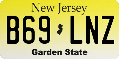 NJ license plate B69LNZ