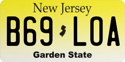 NJ license plate B69LOA