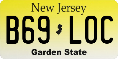 NJ license plate B69LOC