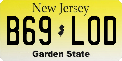NJ license plate B69LOD