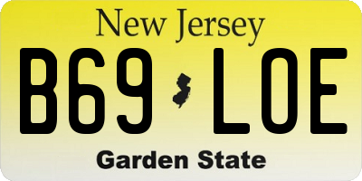 NJ license plate B69LOE
