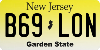 NJ license plate B69LON
