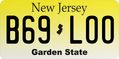 NJ license plate B69LOO