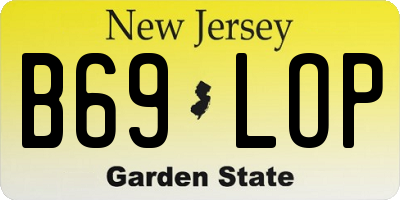 NJ license plate B69LOP