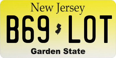 NJ license plate B69LOT