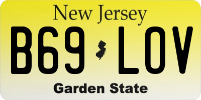 NJ license plate B69LOV