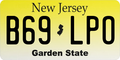 NJ license plate B69LPO