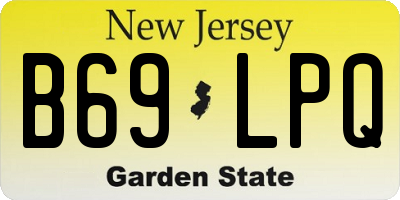 NJ license plate B69LPQ