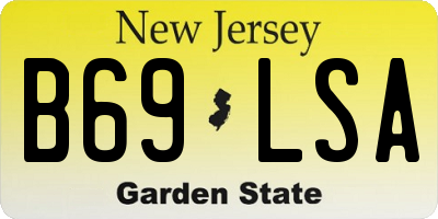 NJ license plate B69LSA