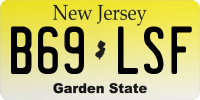 NJ license plate B69LSF