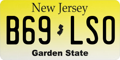 NJ license plate B69LSO