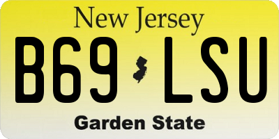 NJ license plate B69LSU