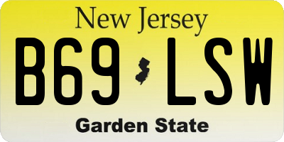 NJ license plate B69LSW