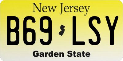 NJ license plate B69LSY
