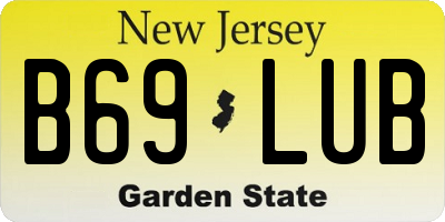 NJ license plate B69LUB