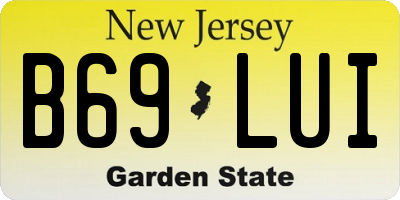 NJ license plate B69LUI