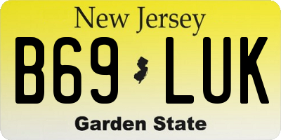 NJ license plate B69LUK