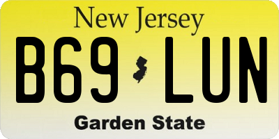 NJ license plate B69LUN