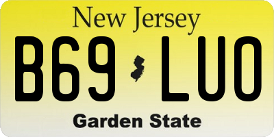NJ license plate B69LUO