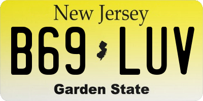 NJ license plate B69LUV