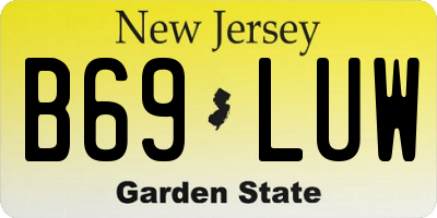 NJ license plate B69LUW