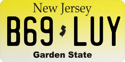 NJ license plate B69LUY