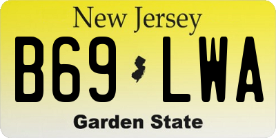 NJ license plate B69LWA