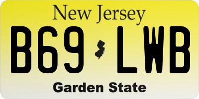 NJ license plate B69LWB