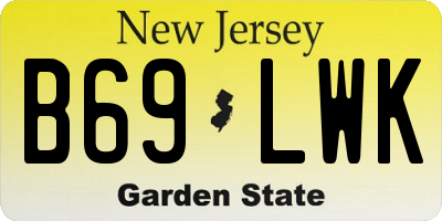 NJ license plate B69LWK