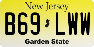 NJ license plate B69LWW