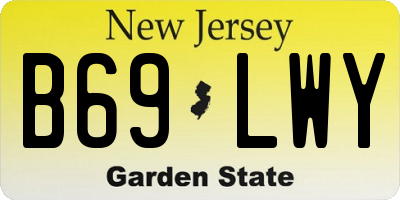 NJ license plate B69LWY