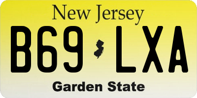 NJ license plate B69LXA