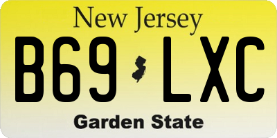 NJ license plate B69LXC