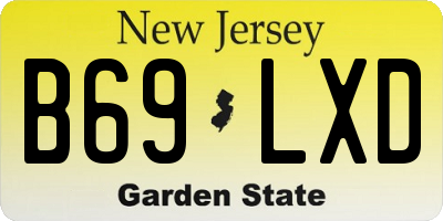 NJ license plate B69LXD