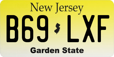 NJ license plate B69LXF