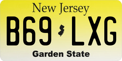 NJ license plate B69LXG