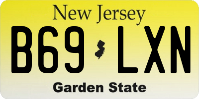 NJ license plate B69LXN