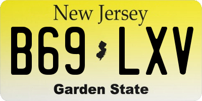 NJ license plate B69LXV