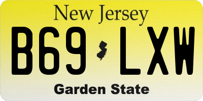 NJ license plate B69LXW