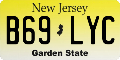 NJ license plate B69LYC