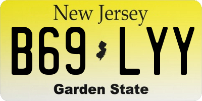 NJ license plate B69LYY