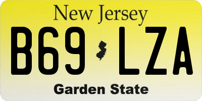 NJ license plate B69LZA