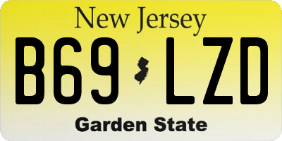 NJ license plate B69LZD