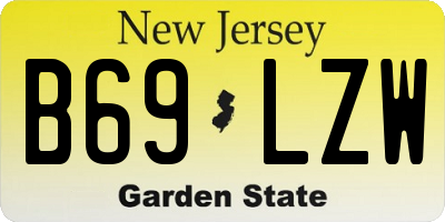 NJ license plate B69LZW