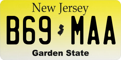 NJ license plate B69MAA