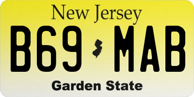 NJ license plate B69MAB